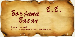 Borjana Batar vizit kartica